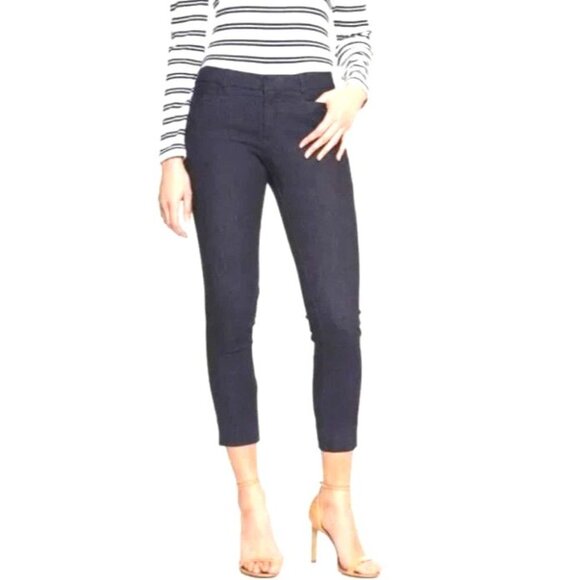 Banana Republic Women's Size 10 Dark Wash Mid Rise Cropped Denim Trouser Jeans - Picture 1 of 15